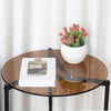 Clear Round Coffee Table Sofa Bed End Side Table Heavy Duty Leisure Center Table