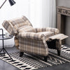 Modern Accent Linen Tartan Fabric Armchair Living Room Leisure folded SingleSofa