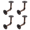 4Pcs Pipe Shelf Brackets Industrial Iron Rustic Wall Floating Shelves Supports