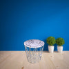 Coffee/Side Tables with Metal Wire Frames - Marble/MDF Storage Round Tables