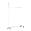 Metal Clothes Hanging Rail Coat Shoe Stand Rack Heavy Duty Shelf With Wheels