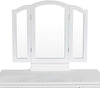 White Dressing Table Fold 3 Mirror & Stool Set 5 Drawer Bedroom Makeup Desk