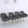 2pcs Velvet Padded Dining Chair Armchair With Metal Legs Home Office Restaurant