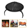 Round Fire Pit BBQ Grill Heater Outdoor Garden Firepit Brazier Patio Outside UK