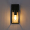 Vintage LED Rectangular Wall Light Clear Metal Lantern Garden Wall Lamp Sconce
