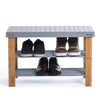 3 Tier Bamboo Bench Hallway Shoe Rack Storage Organiser Holder, Grey