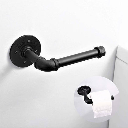 Wall Mounted Toilet Roll Holder Paper Tissue Stand Bathroom Round Pipe UK