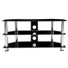 TV Stand Table for 32‘’-55‘’ TV Black Glass 100cm - TV Unit Living Coffee Table