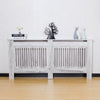 Modern Grey Radiator Cover Wall Cabinet MDF Wood Grill Shelf Vertical Bars XL