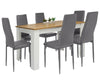 Wood Dining Table and Chairs 4 / 6 Set Pu Leather Seat Kitchen Room Furniture