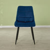 Set of 2 Velvet Dining Chairs Soft Padded Seat Metal Legs Modern Office Kitchen
