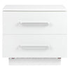 Bedside Table 2 Drawers Nightstand Front High Gloss Bedroom Cabinet w/ LED Light