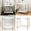 2 Tier Nordic Side End Table Coffee Marble Bedside Living Room Desk Sofa Table