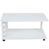 Modern 2 Tiers LED Coffee Tea Table Living Room Furniture White High Gloss