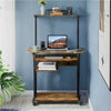 Computer Desk w/Printer Shelf,Rolling Study Desk PC Laptop Table for Home Office