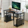 Industrial Rustic Wood Computer Desk with Storage Shelves PC Study Work Table
