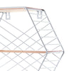 Hexagon Metal Wire Wood Wall Shelf Modern Loft Dorm Double-Layer Storage Shelf