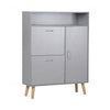 Shoe Cabinet Storage Cupboard with Drawer Wooden Stand Rack Footwear Unit Grey