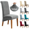 Velvet Dining Chair Seats Covers Large Size Stretch Plush Slipcovers Protectors