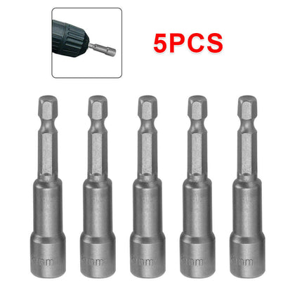 5Pcs 8 mm Magnetic Tech Screw Driver Tek Bit Drill Nut Setter Roofing Cladding