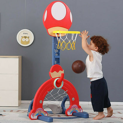 4-in-1 Kids Basketball Stand Sport Activity Center Ball Games Basketball Hoop UK