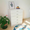 White Chest of Drawers Bedside Table Cabinet 5 Drawer Bedroom Storage Furniture