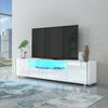 Modern TV Unit Cabinet TV Stand Sideboard - White High Gloss Front LED Lights