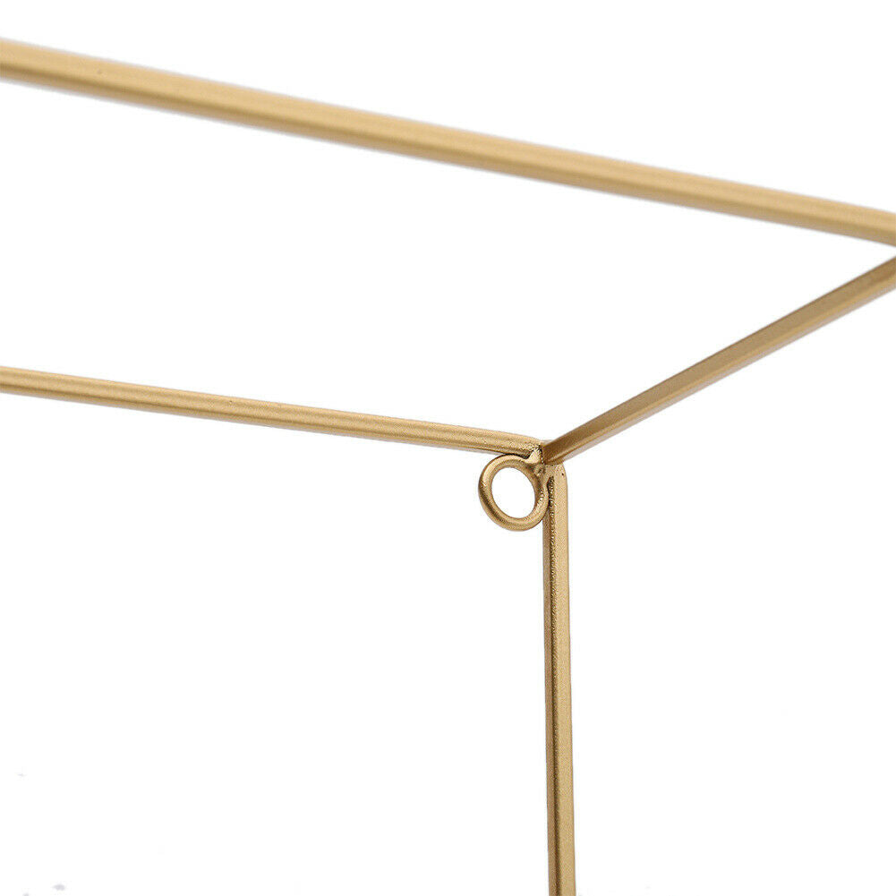 2pcs Floating Modern Gold Wall Shelf Storage Shelves Metal Bookcase Rack Decor