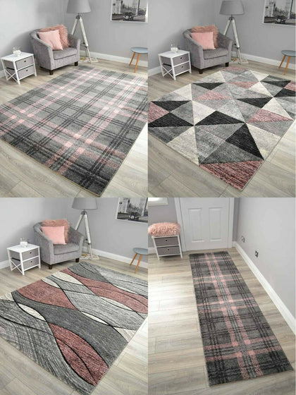 New Blush Pink Grey Good Quality Floor Carpet Mats Rugs Long Hall Runners Cheap