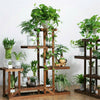 Multi Tier Wood Flower Rack Plant Stand Wood Shelves Bonsai Display Shelf Indoor