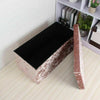 Crushed Velvet Bedroom Ottoman Foot Stool Cube Storage Box (1 & 2 Seater)