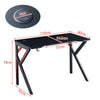 Black Gaming Computer Desk Table LED K Design Steel Frame Headphone Holder New