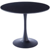 90cm Round Dining Table Wooden Top Metal Pedestal Base Kitchen Dinner Furniture
