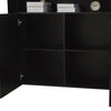 Sideboard Storage Matt Body&High Gloss Doors Buffet Cupboard Cabinet w/LED Black