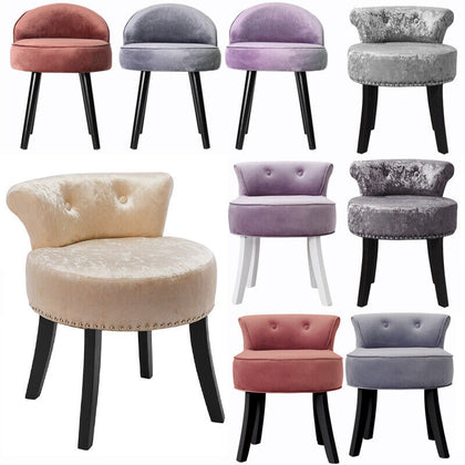 Velvet Dressing Table Stool Chair Piano Makeup Seat Vanity Bedroom Living Room
