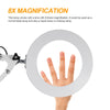 LED Large Lens Lighted Lamp Top Desk 8x Magnifier Magnifying Glass 3-Level Light