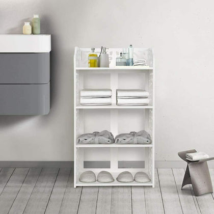 4 Tiers Shoe Rack Storage Shelf Display Stand Organiser White Unit Waterproof