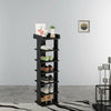 7Tier Vertical Wooden Kids Shoe Rack Black Tall Storage Unit Cube DoorHallway UK
