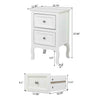 White Wooden Bedside Table with Drawer Storage Cabinet Nightstand Side/End Table