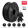 3D Printer Filament 1.75mm 1KG / 2.2LB with Spool Black PLA+ Material Printing