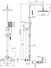 Bathroom Thermostatic Mixer Shower Set Square Chrome Twin Head Exposed Valve