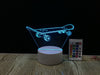 Skateboard - 3D Illusion lamp, 16 colour changing LED Night Light