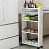 Narrow Slim Storage 4-Tier Sliding Out Trolley Shelf Rack Kitchen Tray Rack Cart