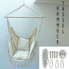 Hanging hammock Rope Swing Chair Macrame Hammock Seat Indoor With.2 Pillows