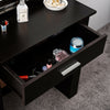 Black Dressing Table Make Up Desk Stool W/ Sliding Storage Mirror Drawer Vanity
