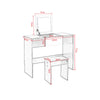Flip-up Mirror Jewelry Storage Dressing Table Desk Stool Set Bedroom Furniture