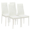 Stunning White Glass Dining Table and 4 Chairs Set Dining Kitchen Room
