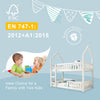 Bunk Beds Kids Treehouse Wooden Single Size Bed Solid Pine Wood Bed Frame White