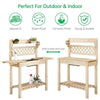 Garden Potting Bench Table Wooden Work Bench Station Table with Storage Self