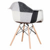 2x Eiffel Fabric Armchair Dining Lounge Tub Chair Wooden Legs Scandinavian Grey